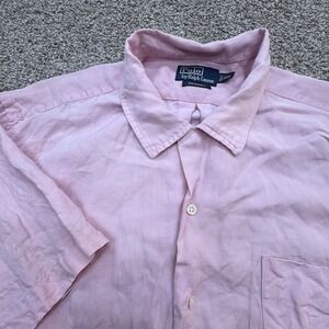 Polo Ralph Lauren Caldwell Men's Short Sleeve Hawaiian Camp Shirt Size XXL‎ Pink